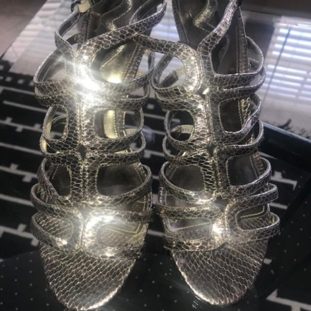 Nina Gold Strappy Sandals